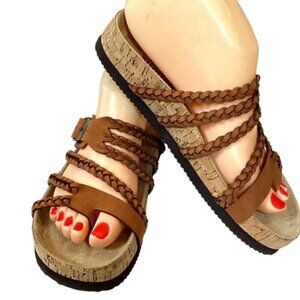 NWOT Sundance Helena Sandals Braided Leather Molded Footbed 36 (5.5-6) #75R